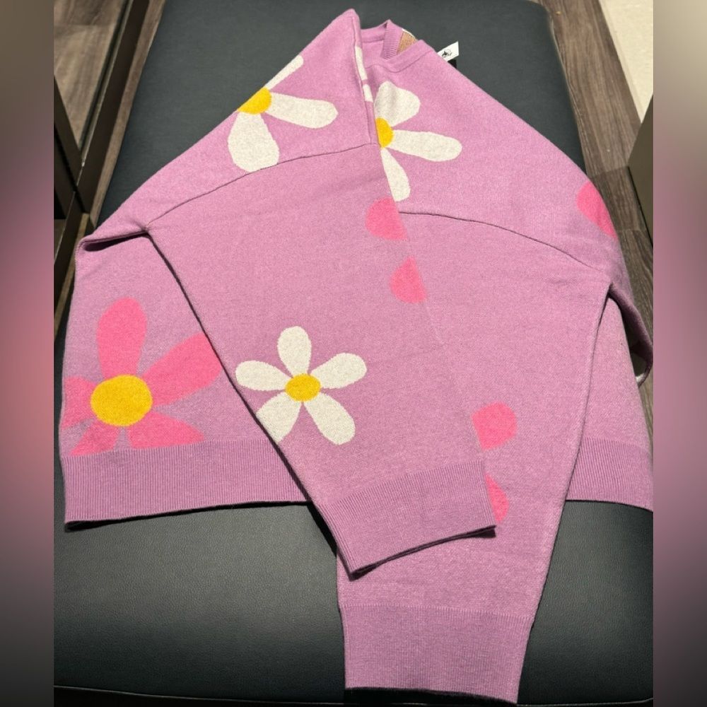 NWT Disney Parks Daisy Duck Flower Knit Pullover Sweatshirt Sweater Plus Size 3X - Picture 13 of 16